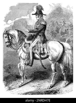 Général Sir James Simpson GCB (1792 – 1868), commandant des troupes britanniques en Crimée, juin à novembre 1855. Illustration en noir et blanc Banque D'Images