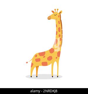 Girafe mignon dessin animé. illustration vectorielle Illustration de Vecteur