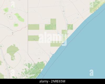 Jubbada hoose, région de la Somalie continentale. Ouvrez la carte des rues Banque D'Images