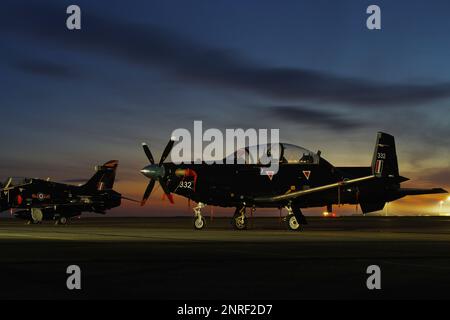 Raytheon Texan T1, ZM332, 72 Sqn, vallée de la RAF, Anglesey, Pays de Galles du Nord, Royaume-Uni, Banque D'Images