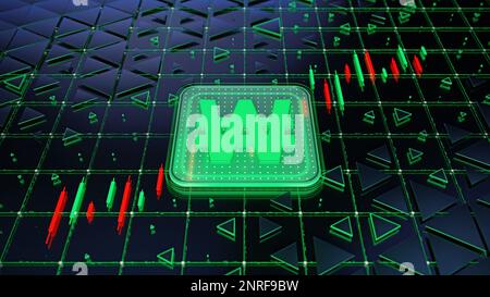 Taux de change, a gagné des investisseurs indiciels dans le marché boursier Forex sur le fond de commerce de diagramme de chandelier. Finance mondiale. Illustrateur concept 3D Banque D'Images