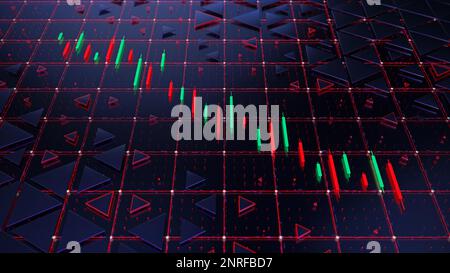 Bourse ou graphique de trading de forex avec copyspace. Investissement financier, tendance économique idée d'entreprise. 3d illustration Banque D'Images