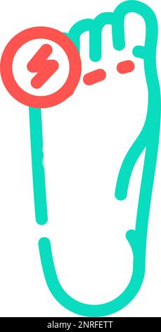 orteil douleur corps douleur couleur icône illustration vectorielle Illustration de Vecteur