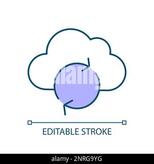 Icône de couleur RVB de rechargement du stockage Cloud Illustration de Vecteur