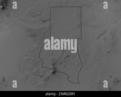 Nord Darfour, État du Soudan. Carte d'altitude en niveaux de gris avec lacs et rivières Banque D'Images