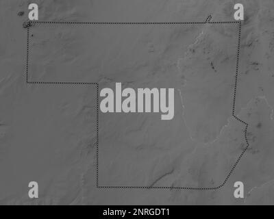 Nord, État du Soudan. Carte d'altitude en niveaux de gris avec lacs et rivières Banque D'Images