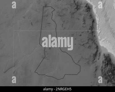 Nil, État du Soudan. Carte d'altitude en niveaux de gris avec lacs et rivières Banque D'Images