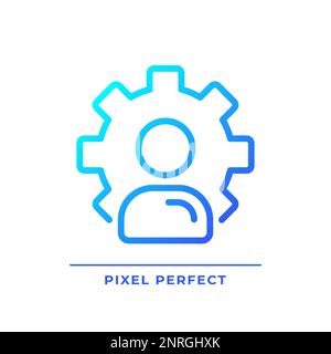 Paramètres de compte pixel Perfect gradient linéaire vector icône Illustration de Vecteur