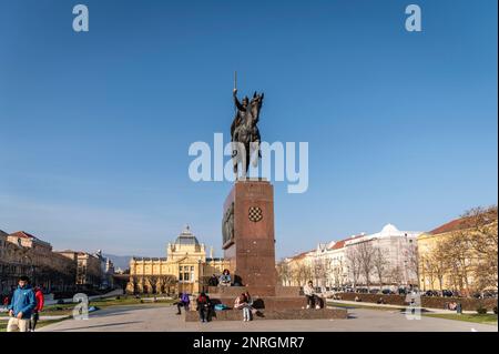 Statue du roi Tomislav, Zagreb, Croatie Banque D'Images