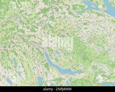 Zurich, canton de Suisse. Ouvrez la carte des rues Banque D'Images