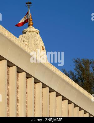 Détails. Shree Swaminarayan Mandir, Oldham, Royaume-Uni. Architecte: LTS Architects , 2022. Banque D'Images