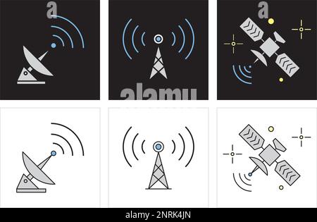 Jeu d'icônes de vecteur d'astronomie. Illustration vectorielle de l'icône espace et planètes.symboles Sciences spatiales et Astrologie. Icône univers. Illustration de Vecteur
