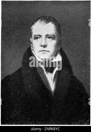 Portrait de Sir Walter Scott, 1st Baronet par un peintre écossais Sir Henry Raeburn. Publication du livre 'Meyers Konversations-Lexikon', Volume 2, Leipzig, Allemagne, 1910 Banque D'Images