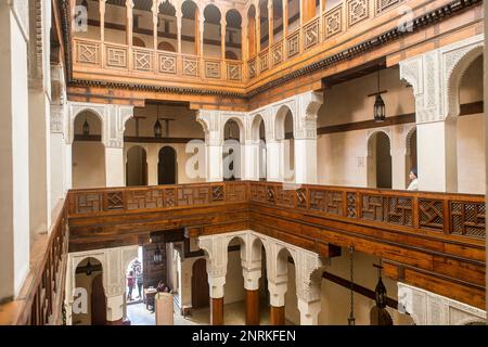 Art et artisanat bois Nejjarine, Musée Funduq ou caravansérail. Fès.Maroc Banque D'Images