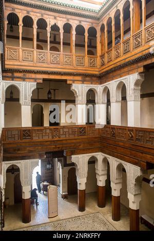 Art et artisanat bois Nejjarine, Musée Funduq ou caravansérail. Fès.Maroc Banque D'Images