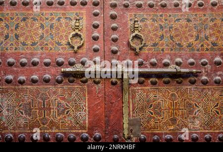 Détail, Porte de Zaouia Sidi Ahmed Tijani, Médina, Fès.Maroc Banque D'Images