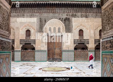 Ou Medersa Bou Inania Madrasa, Fès el Bali, FES, Maroc Banque D'Images