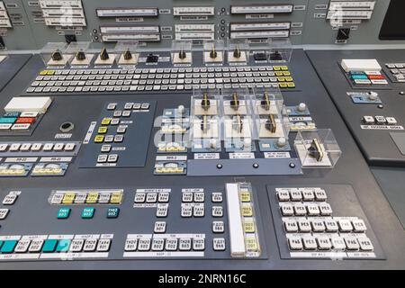 Visaginas, Lituanie - 2023 26 février: Centrale nucléaire d'Ignalina. Panneau de commande identique à la centrale de Tchernobyl. PH de haute qualité Banque D'Images