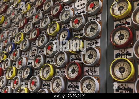 Visaginas, Lituanie - 2023 26 février: Centrale nucléaire d'Ignalina. Panneau de commande identique à la centrale de Tchernobyl. PH de haute qualité Banque D'Images