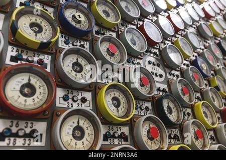 Visaginas, Lituanie - 2023 26 février: Centrale nucléaire d'Ignalina. Panneau de commande identique à la centrale de Tchernobyl. PH de haute qualité Banque D'Images