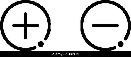Signes plus et moins modernes. Vecteurs modifiables. Illustration de Vecteur