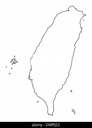 Carte de Taïwan isolée sur fond blanc Illustration de Vecteur