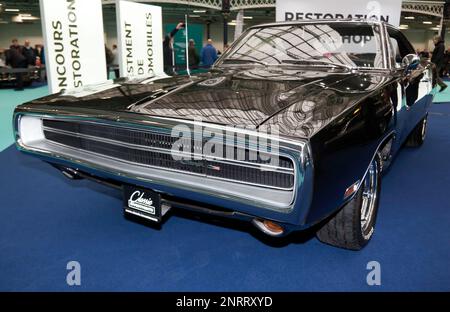 Un superbe 1970, Dodge Charger, sur le stand Classic Investments, au London Classic car Show 2023 Banque D'Images