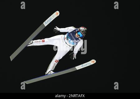 Planica Hill, Planica, Slovénie. 25th févr. 2023. Championnat du monde 2023 de la FIS ski nordique; course de saut à ski de Normal Hill pour hommes, Marius Lindvik (NOR) crédit: Action plus Sports/Alamy Live News Banque D'Images