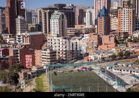 Vue panoramique du centre-ville, La Paz, Bolivie Banque D'Images