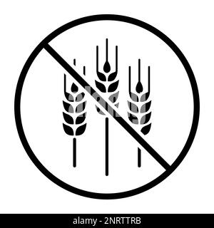 Sans gluten, sans blé icône : concept de nourriture, d'ingrédients et d'allergènes Illustration de Vecteur
