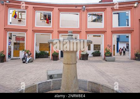 Plazoleta Chorro de Quevedo, Candelaria quartier, Bogota, Colombie Banque D'Images