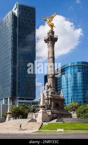 Monument, Golden angel, l'Avenue Reforma, Mexico, Mexique Banque D'Images