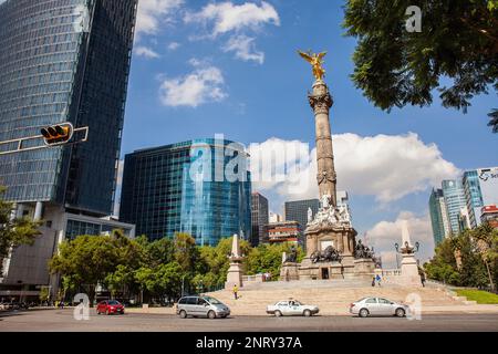 Monument, Golden angel, l'Avenue Reforma, Mexico, Mexique Banque D'Images