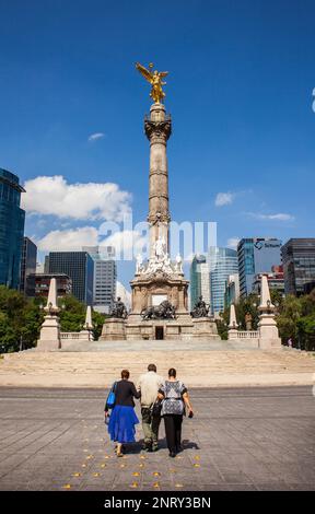 Monument, Golden angel, l'Avenue Reforma, Mexico, Mexique Banque D'Images