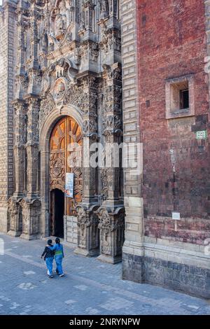 Église Santisima Trinidad, Emiliano Zapata street, Mexico, Mexique Banque D'Images