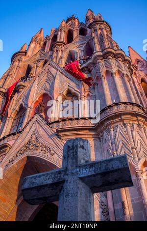 Paroisse de San Miguel Arcángel, San Miguel de Allende, Guanajuato, Mexique Banque D'Images