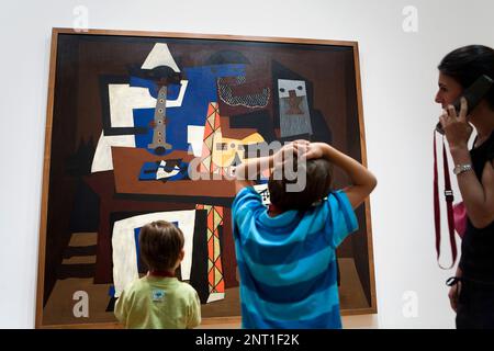 Three Musicians, Fontainebleau, summer 1921, by Pablo Picasso, MoMA ( Museum of Modern Art),New York City, USA Stock Photo