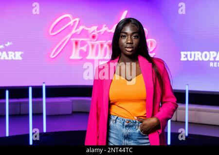 Rouille, Allemagne. 27th févr. 2023. Audrey Boateng pose lors d'une séance photo des derniers participants au concours « miss Allemagne ». L'ancien pageant de beauté a eu une nouvelle direction depuis 2020, avec l'accent sur les personnalités des concurrents. Credit: Philipp von Ditfurth/dpa/Alay Live News Banque D'Images