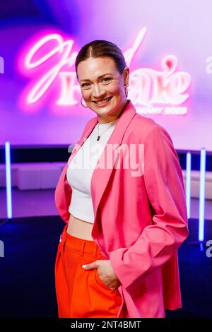Rouille, Allemagne. 27th févr. 2023. Romy Kölzer pose lors d'une séance photo des derniers participants au concours « miss Allemagne ». L'ancien pageant de beauté a eu une nouvelle direction depuis 2020, avec l'accent sur les personnalités des concurrents. Credit: Philipp von Ditfurth/dpa/Alay Live News Banque D'Images