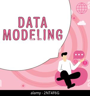 Inspiration montrant Sign Data Modeling. Mot pour le processus de transfert de données entre les systèmes de stockage de données Banque D'Images