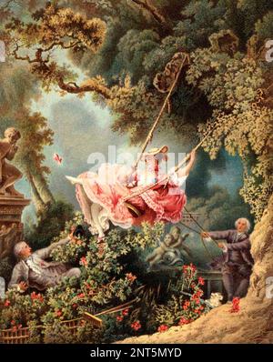 JEAN-HONORÉ FRAGONARD (17323-1806) peintre français. Sa peinture de 1767 le Swing Banque D'Images