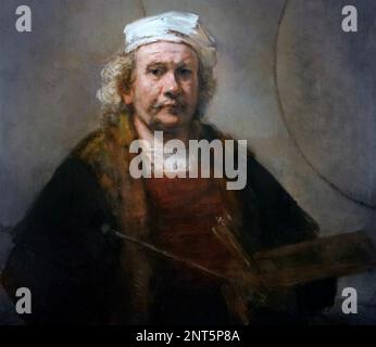 REMBRANDT (1606-1669)peintre hollandais - autoportrait vers 1666 Banque D'Images