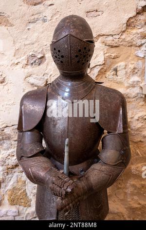 Détail du casque d'un chevalier du Moyen-âge Banque D'Images