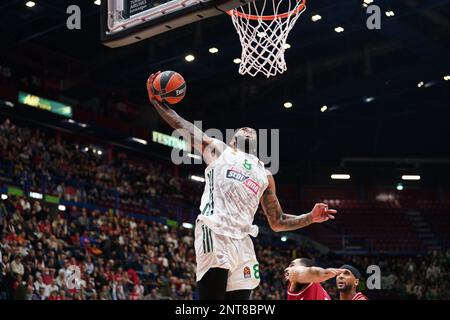 Forum d'Assago, Milan, Italie, 23 février 2023, Derrick Williams (Panathinaikos BC OPAP) en EA7 Emporio Armani Milano contre Panathinaikos OPAP - Banque D'Images