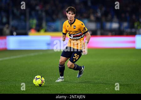 Roma, Italie. 27th févr. 2023. Alessandro Zanoli d'UC Sampdoria pendant la série Un match entre SS Lazio et UC Sampdoria au Stadio Olimpico sur 27 février 2023 à Rome, Italie. (Credit image: © Gennaro Masi/Pacific Press via ZUMA Press Wire) USAGE ÉDITORIAL SEULEMENT! Non destiné À un usage commercial ! Banque D'Images