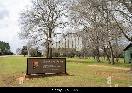 Plains, États-Unis. 27th févr. 2023. La maison d'enfance de l'ancien président Jimmy carter est présentée lundi à Plains, en Géorgie, à 27 février 2023. L'ancien président américain Jimmy carter, le plus ancien président vivant à l'âge de 98 ans, reçoit maintenant des soins palliatifs de fin de vie chez lui à Plains, en Géorgie. Photo par Anthony Stalcup/UPI crédit: UPI/Alay Live News Banque D'Images