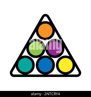 Icône de la ligne de boules de billard isolée sur fond blanc. Icône fine et plate noire sur un style moderne. Symbole linéaire et contour modifiable. Simple et pix Illustration de Vecteur