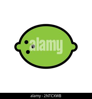 Icône de ligne de chaux isolée sur fond blanc. Icône fine et plate noire sur un style moderne. Symbole linéaire et contour modifiable. Simple et parfait Illustration de Vecteur