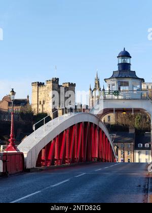 NEWCASTLE-UPON-TYNE, Tyne et Wear/UK - janvier 20 : Vue sur le pont tournant de Newcastle-upon-Tyne, Tyne et Wear, le 20 janvier, 2018 Banque D'Images