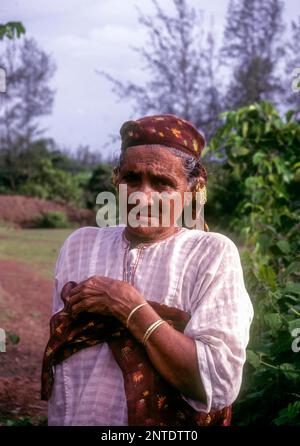 Moplah ancienne Dame musulmane à Wayanad, Kerala, Inde, Asie Banque D'Images